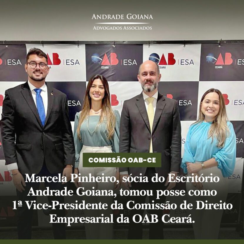 Imagem de Marcela Pinheiro, sócia do Escritório Andrade Goiana, tomou posse como 1ª Vice-Presidente da Comissão de Direito Empresarial da OAB Ceará.