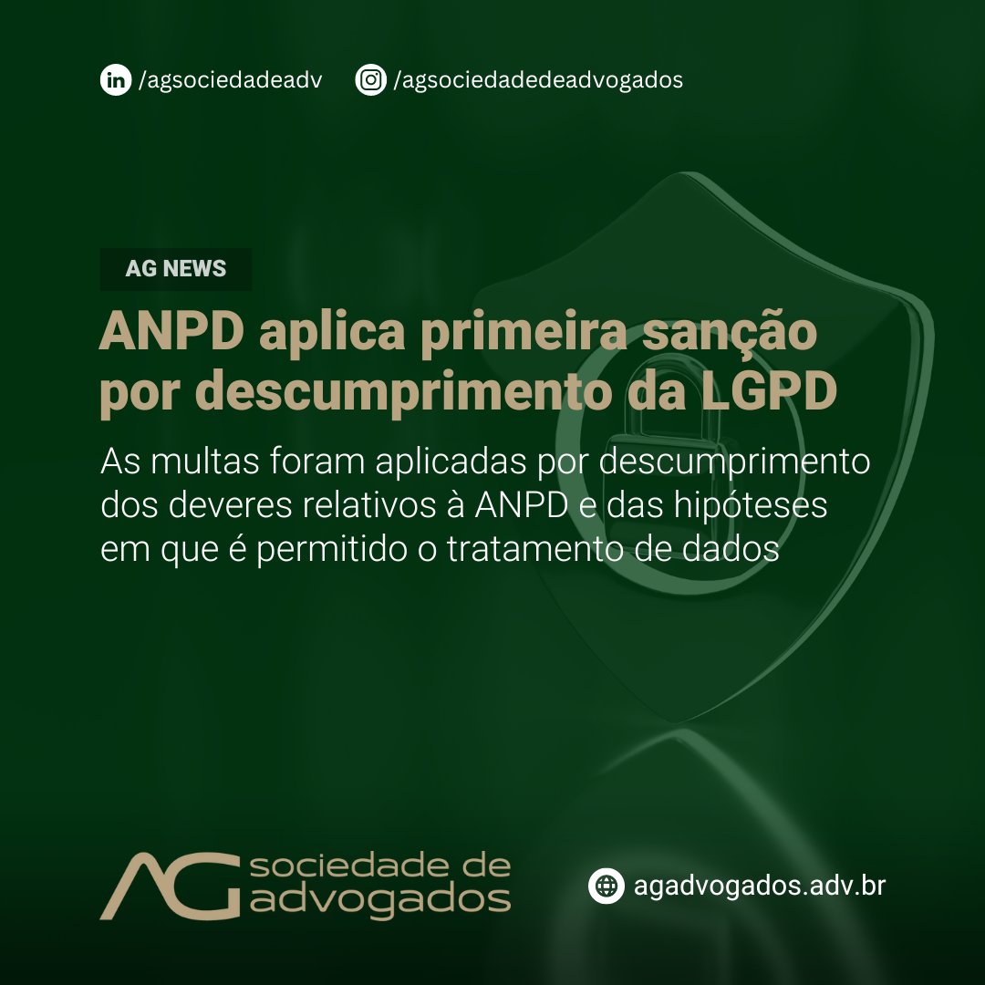 ANPD aplica primeira sanção por descumprimento da LGPD