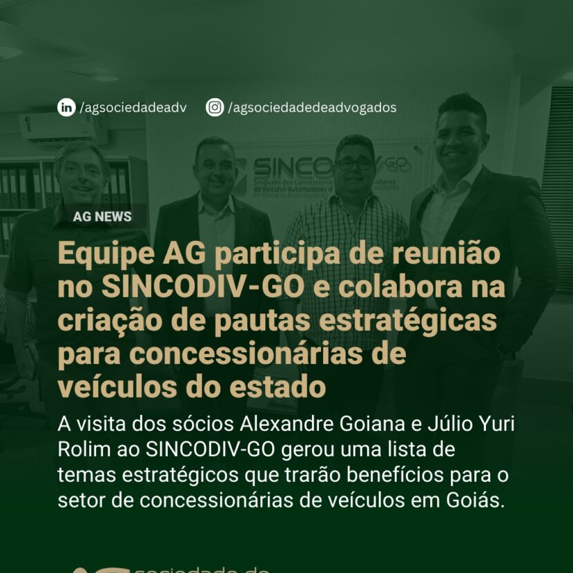 Imagem de Equipe AG participa de reunião no SINCODIV-GO e colabora na criação de pautas estratégicas para concessionárias de veículos do estado