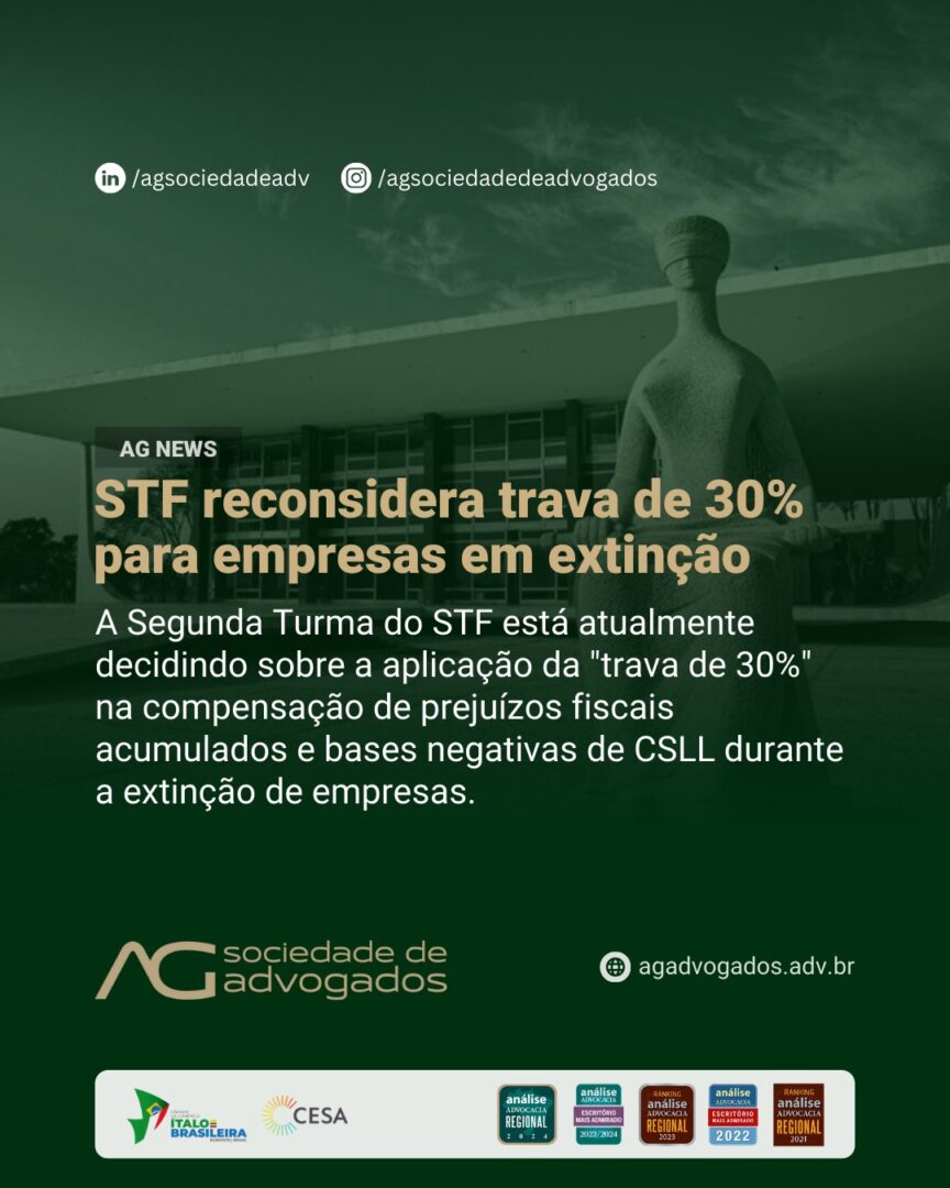 STF reconsidera trava de 30% para empresas em extinção